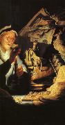 Rembrandt, The Moneychanger (detail) dry